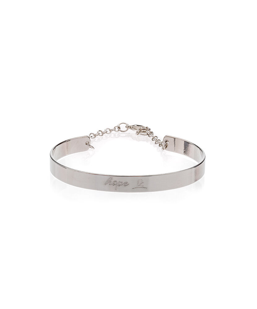 HOPE Engraved Bangle Bracelet – Silver